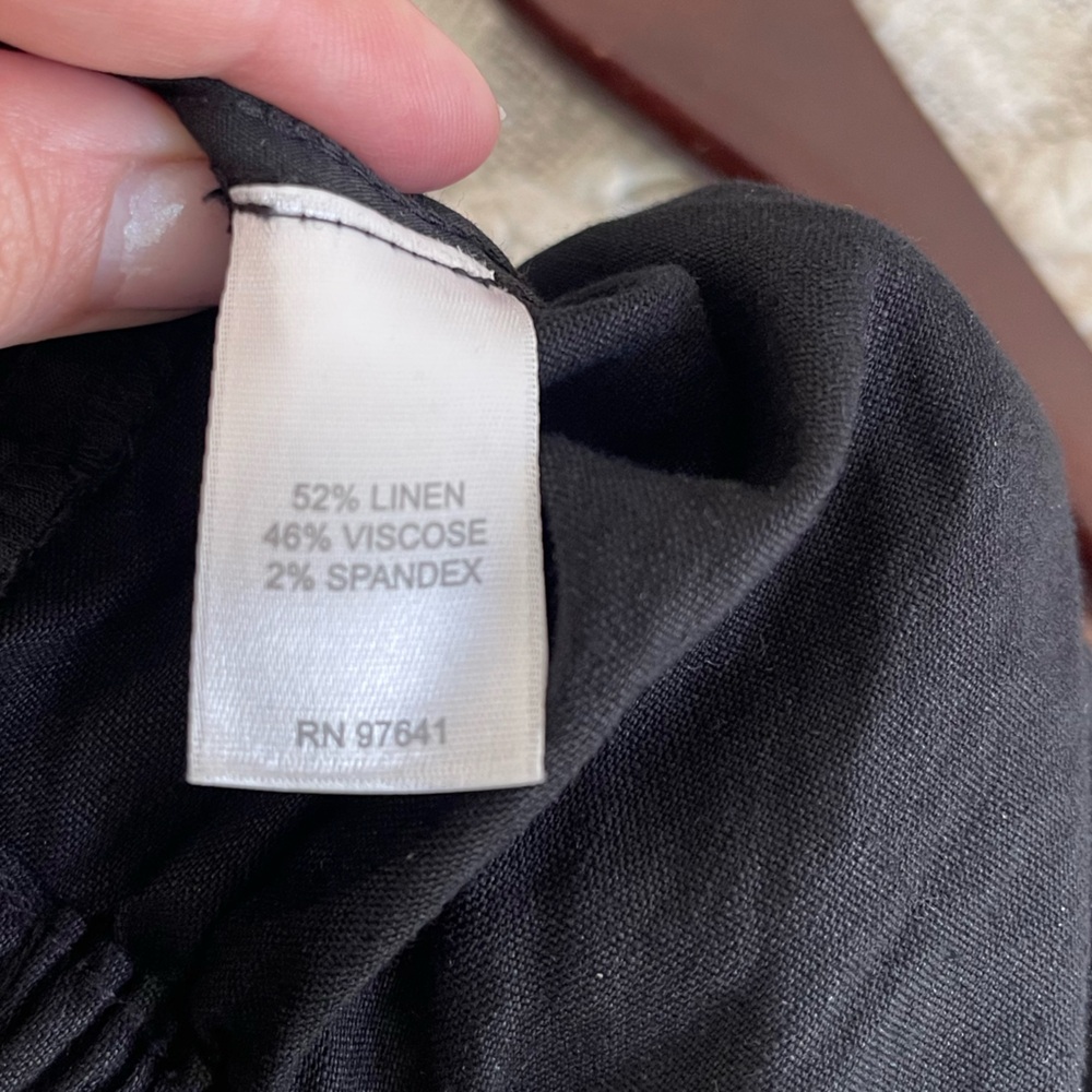 J. Jill Black Linen Stretch Pull On Pants Pants Size 10 Travel Business Casual - Picture 6 of 6